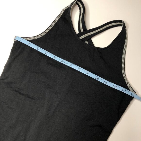 𝅺matrix Racerback Flared White Stitched Black Active Stretchy Tank Top SIZE XS - Picture 10 of 11